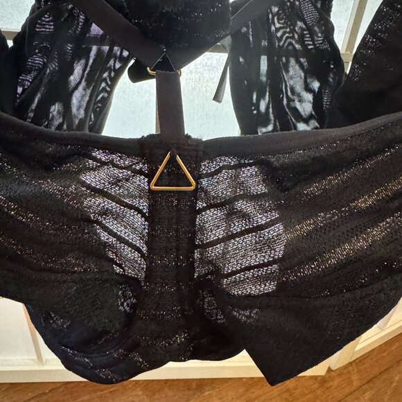 Bravissimo Black and Gold Mila Bra 40J and Panty 2XL - Picture 2 of 4